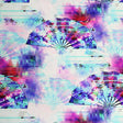 Modern Pastel Asian Fans Printed Nylon Spandex Fabric - Pastel Asian Fans Print, 55/56" Width (1 Yard)