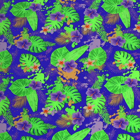 Printed Spandex Hibiscus and Palms