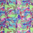 Paisley Floral Multi Color Printed Nylon Spandex Fabric - Multi Color Paisley Floral Print, 55/56" Width (1 Yard)