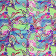 Paisley Floral Multi Color Printed Nylon Spandex Fabric - Multi Color Paisley Floral Print, 55/56" Width (1 Yard)