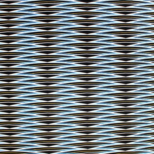 Printed Spandex Blue White Weaving Arches