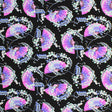 Japanese Fans Printed Nylon Spandex Fabric - Blue, Japanese Fans Print, 55/56" Width (1 Yard)