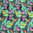 Lily Pad Fish Pond Printed Nylon Spandex Fabric - Blue, Printed, 56" Width (1 Yard)