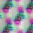 Digital Tetris Printed Nylon Spandex Fabric - Blue, Geometric Print, 55/56" Width (1 Yard)