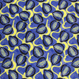 Blue And Yellow Leaves Printed Nylon Spandex Fabric - Blue And Yellow Leaves Print, 55/56" Width (1 Yard)
