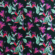 Groovy Night Flowers Nylon Spandex Fabric - Blue Floral Print, 55/56" Width (1 Yard)