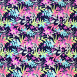 Leaves On Leaves Printed Nylon Spandex Fabric - Blue Leaves Print, 55/56" Width, 4-Way Stretch (1 Yard)