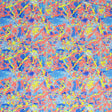 Printed Spandex Stamped Trees Blue