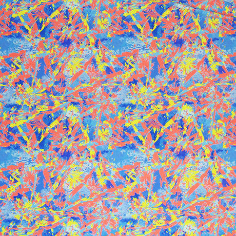 Stamped Trees Printed Nylon Spandex Fabric - Blue Trees Print, 55/56" Width (1 Yard)