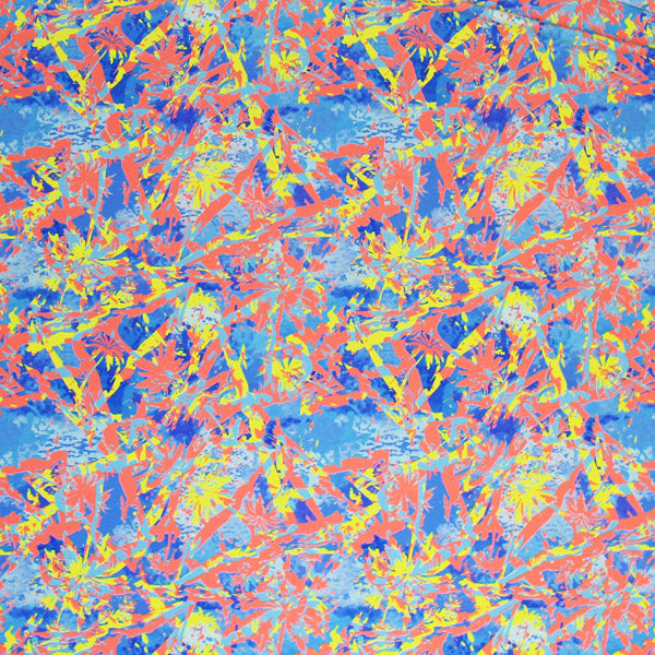 Stamped Trees Printed Nylon Spandex Fabric - Blue Trees Print, 55/56" Width (1 Yard)
