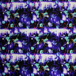 Electric Blossoms Printed Nylon Spandex Fabric - Blue Floral Print, 55/56" Width (1 Yard)