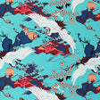 Printed Spandex Bonsai Tree Crane Mint