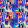 Printed Spandex Miami Vice Flamingos