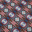 Geometric Kaleidoscope Printed Nylon Spandex Fabric - Blue Geometric Kaleidoscope Print, 55/56" Width (1 Yard)