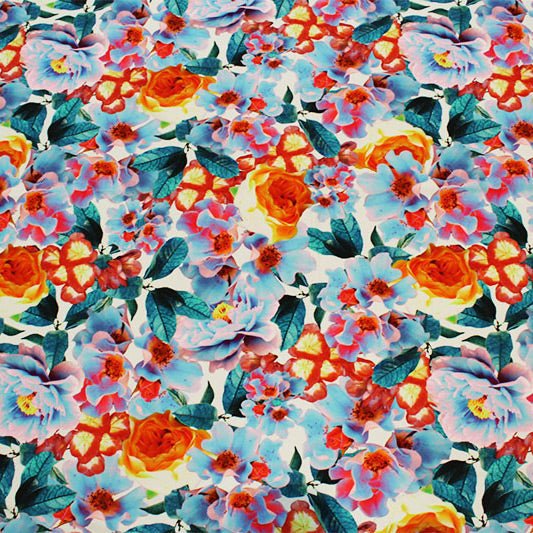 Printed Spandex Fluorescent Flowers