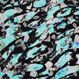 Printed Spandex Broken Mirrors Blue
