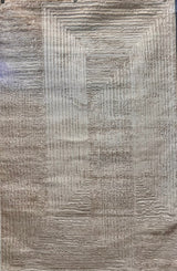 NUDE 21 Polyester Fabric - Geometric Linear Crème Beige, Warm Mocha Tone-On-Tone High-Low Texture, 5' 3" X 7' 4", 8' X 11", 10' X 13" (1 Unit)