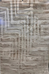 Tone-On-Tone Mocha Geo Area Rug - Warm Beige, Modern High-Low Texture, 5' 3" X 7' 4", 8' X 11', 10' X 13' (1 Rug)