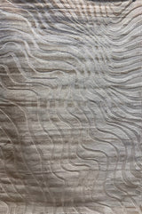 Cozy Mocha Waves Area Rug - Beige Tone-On-Tone Abstract, High-Low Texture, 5' 3" X 7' 4", 8' X 11", 10' X 13" (3 Sizes)