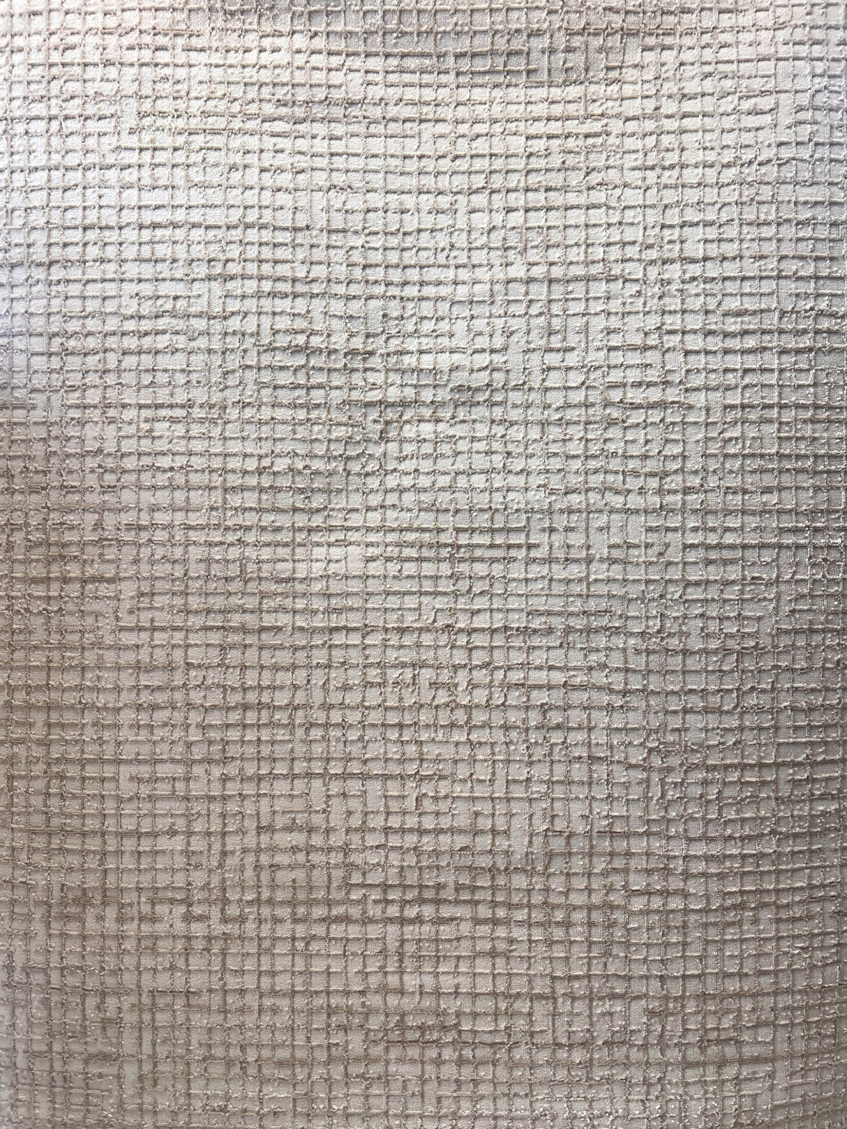 Squared Geometric Tone-On-Tone Rug Area Rug - Creamy Sandy Beige, Mocha High-Low Texture (5' 3" X 7' 4")