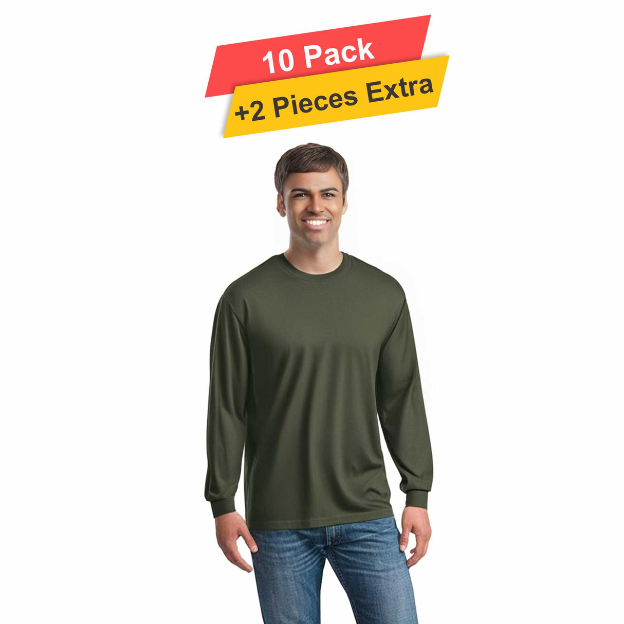 Polymesh Crew Neck - 10 Pack - 5 Oz./yd²  - 100% Polyester (Cotton Feel)