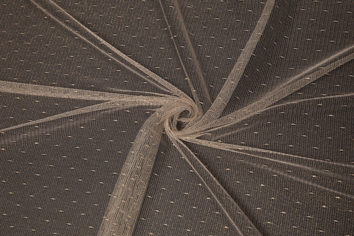 1 Yard Nylon MX Tulle Lace Fabric Delicate Dot Pattern Lightweight Soft Design 58/60" Wide