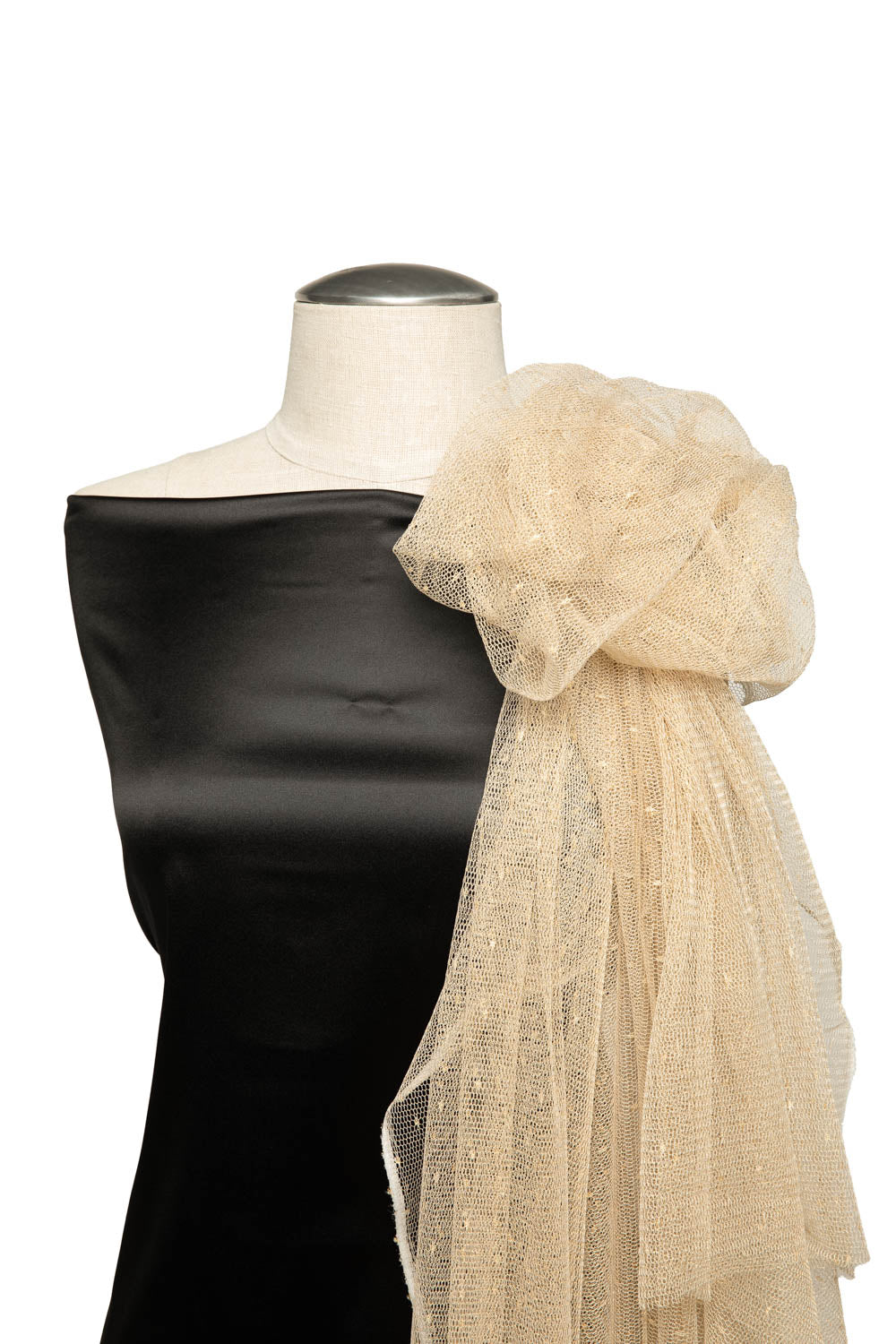 1 Yard Nylon MX Tulle Lace Fabric Delicate Dot Pattern Lightweight Soft Design 58/60" Wide