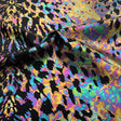 Naga Foil Printed Nylon Spandex Fabric - Reptile Print, Distressed Rainbow Foiling, 56" Width, 4-Way Stretch (1 Yard)