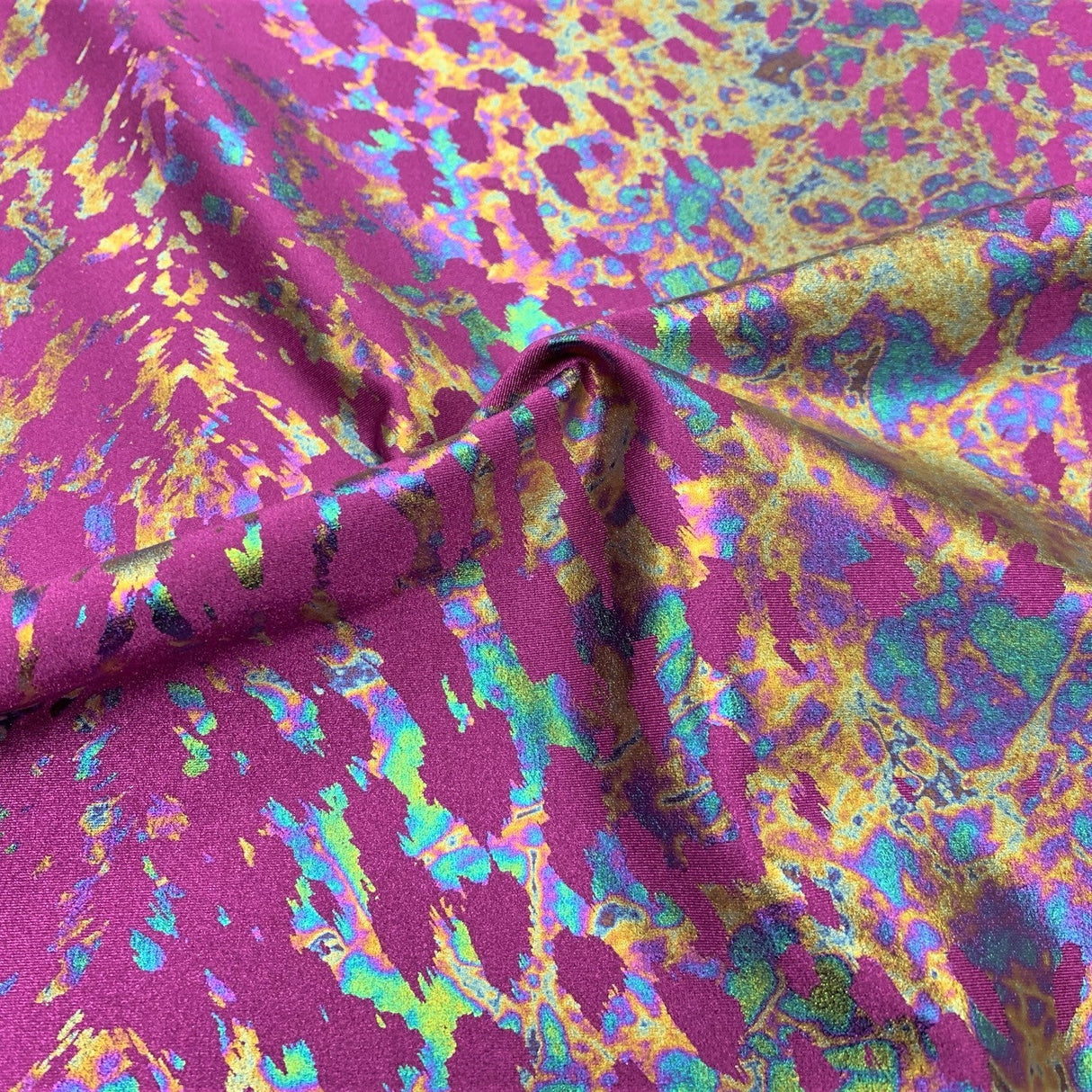 Foil Printed Spandex Naga Reptile