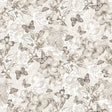 Cotton Quilt Back Fabric Natural Butterfly Floral 108" Wide