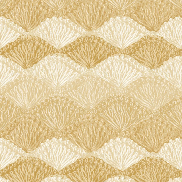 Cotton Quilt Back Fabric Natural Crochet Tan Shell Stitch Wideback 116/118"