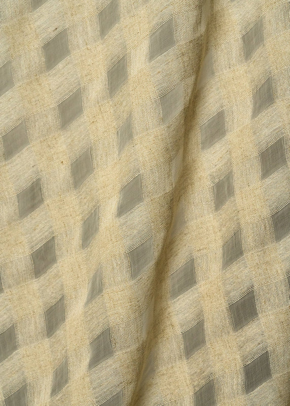 1 Yard Natural Linen Rayon Spirit 1 Inch Checker Mesh Fabric Lightweight 60 Inch Width
