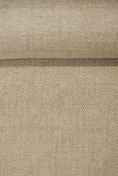Linen Herringbone Fabric Natural