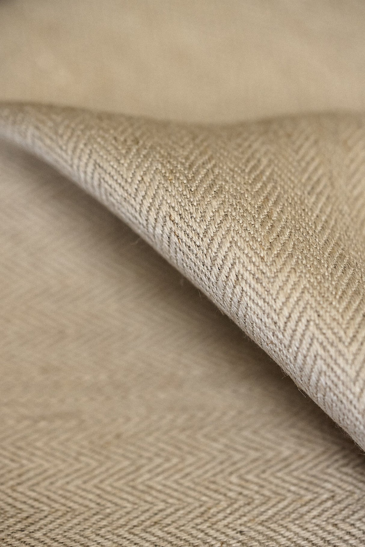 Linen Herringbone Fabric Natural