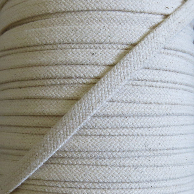 Cotton Hoodie Drawstring Flat Tape 3/8" Natural