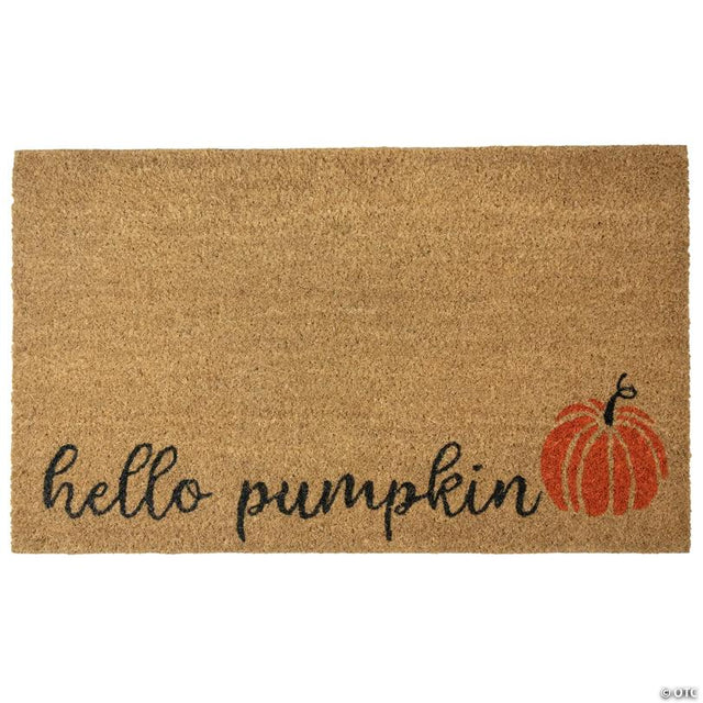 Natural Coir "Hello Pumpkin" Autumn Harvest Doormat 18" x 30"