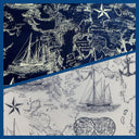 Quilting Cotton Nautical Map Navy White 100% Cotton By the Yard
