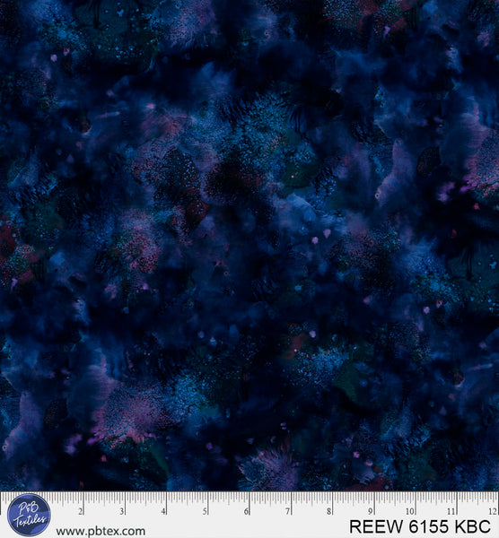 Cotton Wideback Fabric Navy Blue Underwater Reef 108"