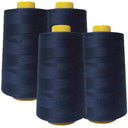 Paquete de 4 carretes de hilo de coser azul marino de 6000 yardas, 24,000 yardas en total, uso general