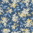 Cotton Fabric Navy Floral Branches Wideback 108/110"