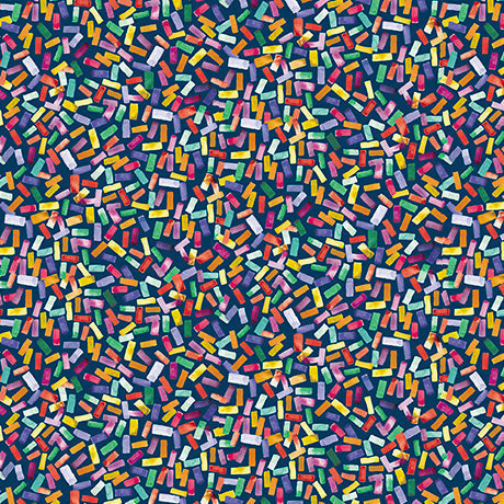 Cotton Print Navy Mingle Confetti Fabric 44/45"