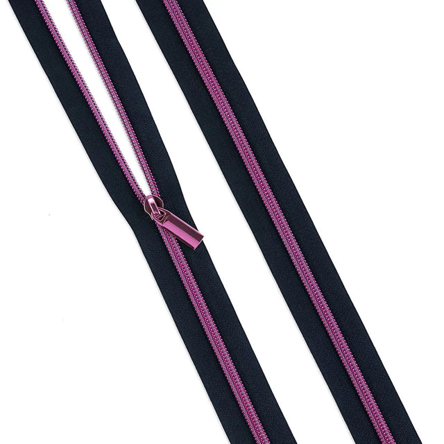 Navy #5 Nylon Coil Zipper 3 Yards 9 Pulls