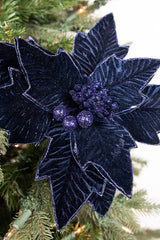 24” x 11" Poinsettia Stem - Midnight Blue