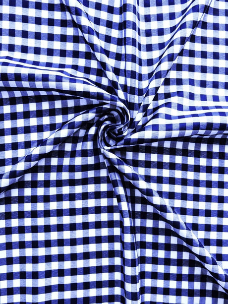 Gingham 1/4" Checkered Poly Cotton Fabric - Checkered Pattern, 57/58" Width (1 Yard)