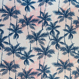 Swim Knit Navy Palm Trees on Pink Tie Dye