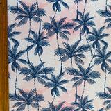 Swim Knit Navy Palm Trees on Pink Tie Dye