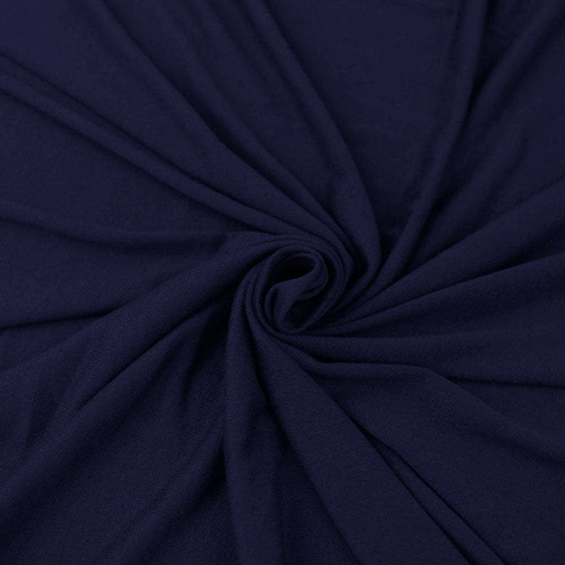 Cotton Spandex Jersey Knit Fabric Navy 4-Way Stretch