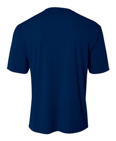 A4 NB3142 Youth Cooling Performance Crew Micro Poly Interlock Fabric - Navy, 44+ UPF, Moisture Wicking, 4.0 Ounce (1 Piece)