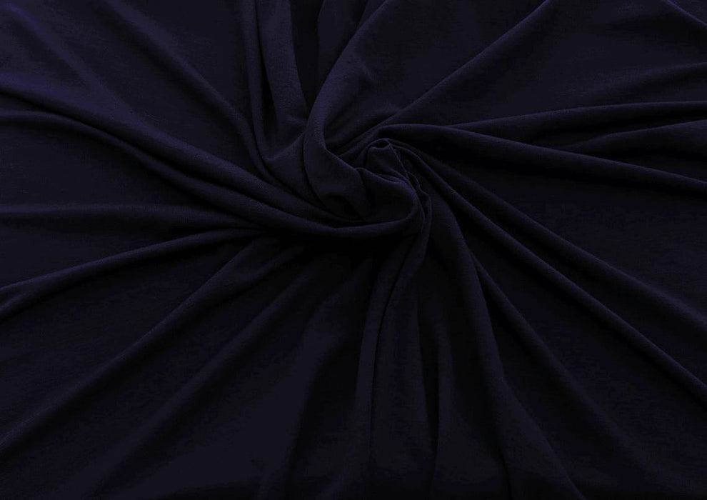 1 Yard Navy Bamboo Spandex Jersey Knit Fabric Ultra Soft 4 Way Stretch Material for Apparel and Accessories 60 Inch Width