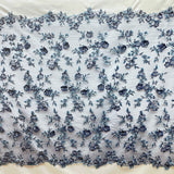3D Beaded Floral Lace Fabric